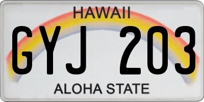 HI license plate GYJ203