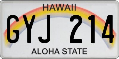 HI license plate GYJ214