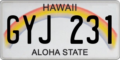 HI license plate GYJ231