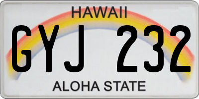 HI license plate GYJ232