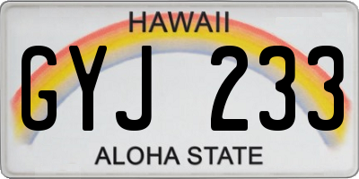HI license plate GYJ233