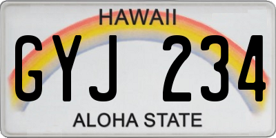 HI license plate GYJ234