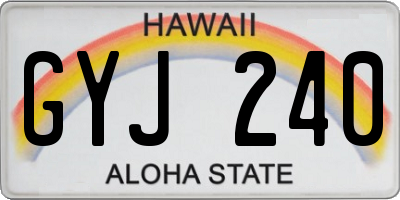 HI license plate GYJ240