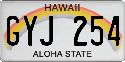 HI license plate GYJ254