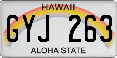 HI license plate GYJ263