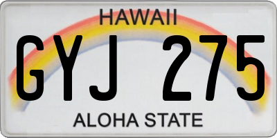 HI license plate GYJ275