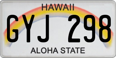HI license plate GYJ298
