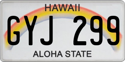 HI license plate GYJ299