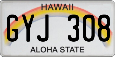 HI license plate GYJ308
