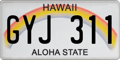 HI license plate GYJ311