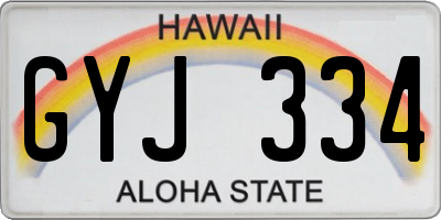 HI license plate GYJ334