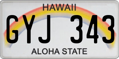 HI license plate GYJ343