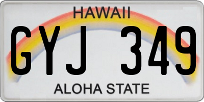 HI license plate GYJ349