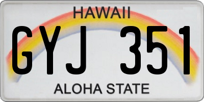HI license plate GYJ351