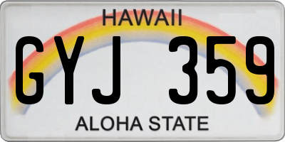 HI license plate GYJ359