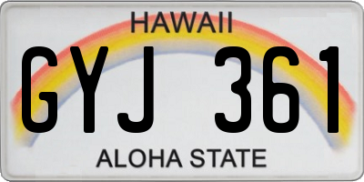 HI license plate GYJ361