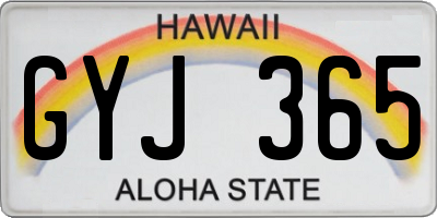 HI license plate GYJ365