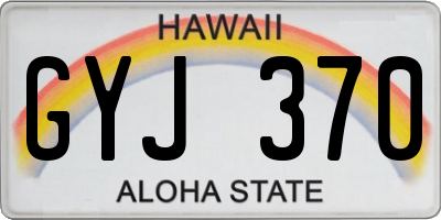 HI license plate GYJ370