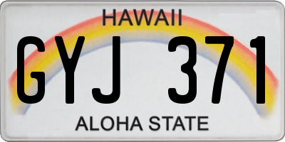 HI license plate GYJ371