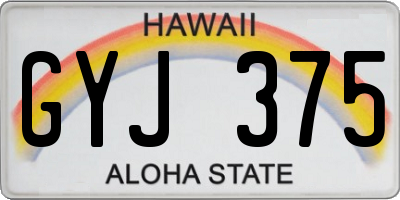 HI license plate GYJ375