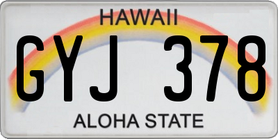 HI license plate GYJ378