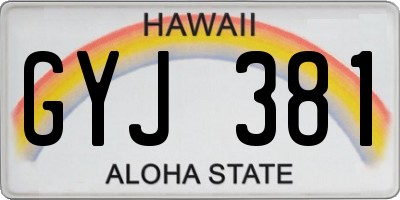 HI license plate GYJ381