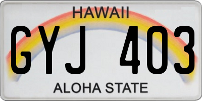 HI license plate GYJ403