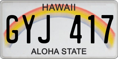 HI license plate GYJ417