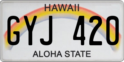HI license plate GYJ420