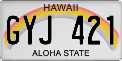 HI license plate GYJ421
