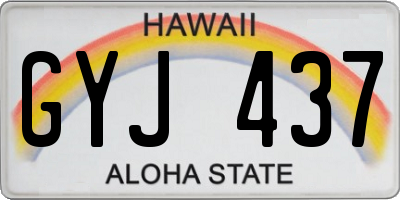HI license plate GYJ437
