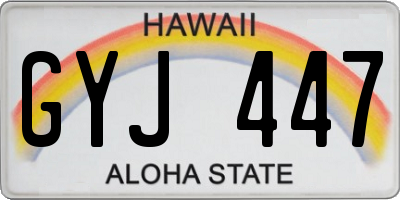 HI license plate GYJ447