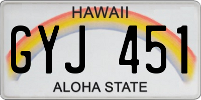 HI license plate GYJ451