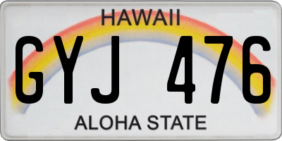 HI license plate GYJ476
