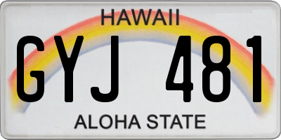 HI license plate GYJ481