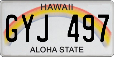 HI license plate GYJ497