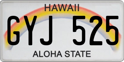 HI license plate GYJ525