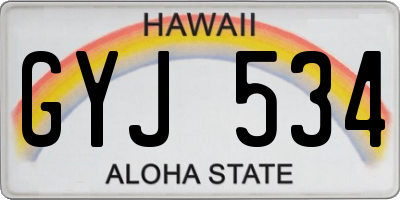 HI license plate GYJ534