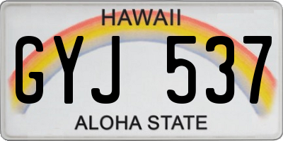 HI license plate GYJ537