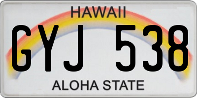 HI license plate GYJ538