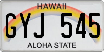 HI license plate GYJ545