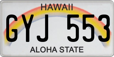 HI license plate GYJ553