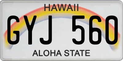 HI license plate GYJ560