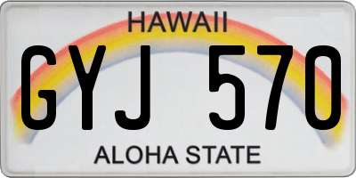 HI license plate GYJ570