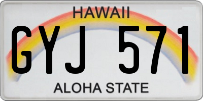 HI license plate GYJ571