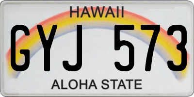 HI license plate GYJ573