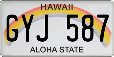 HI license plate GYJ587