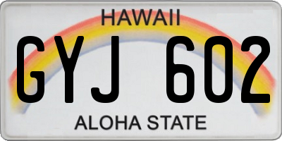 HI license plate GYJ602
