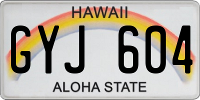 HI license plate GYJ604