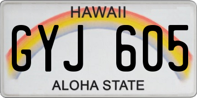 HI license plate GYJ605